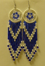 Royal Blue Dream Catcher Earings 